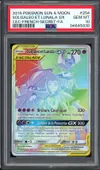 PSA 10 Solgaleo et Lunala Gx Rainbow thumbnail 1