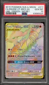 PSA 10 Reshiram et Dracaufeu Gx Rainbow thumbnail 1