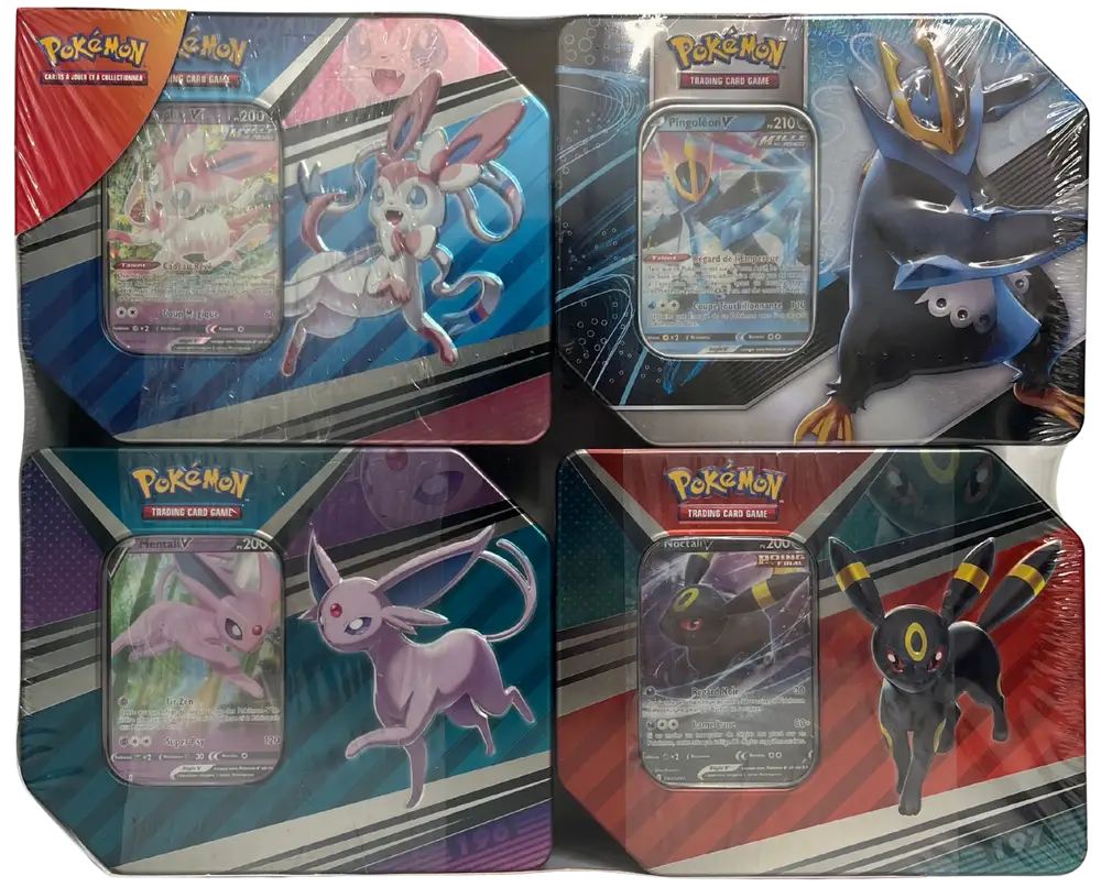 Ensemble de 4 Pokébox E&B Nymphali, Pingoléon, Mentali et Noctali V