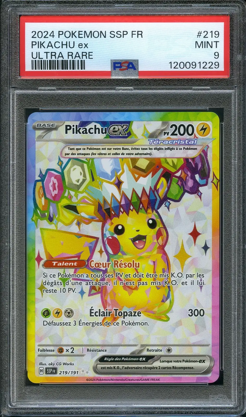 PSA 9 Pikachu Ex