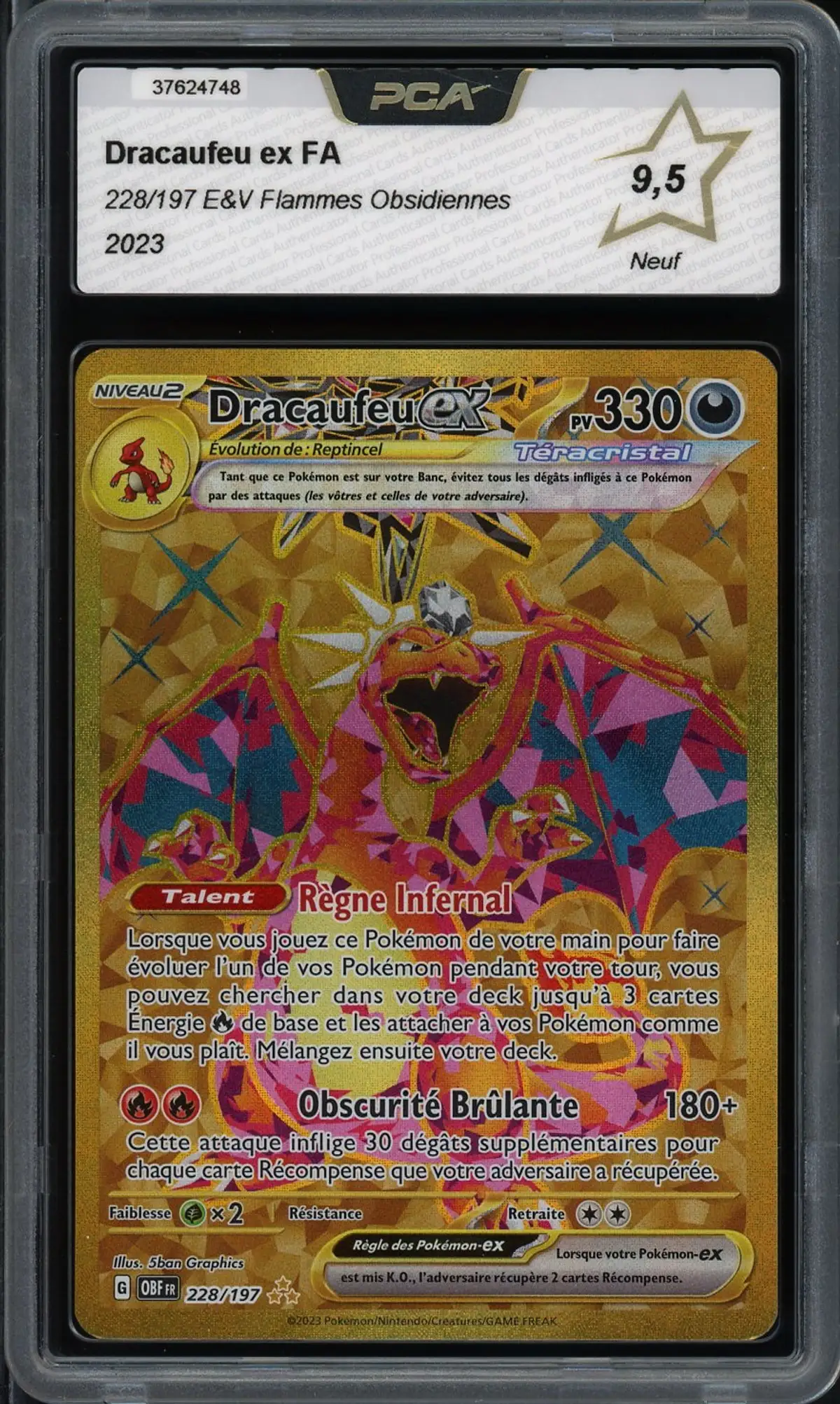 dracaufeu pokemon card gold Charizard VMAX Shiny Metal RarityMega Hyper Rare Hit Points360 HP Fire Mga-Dracaufeu X ex (Mega Charizard