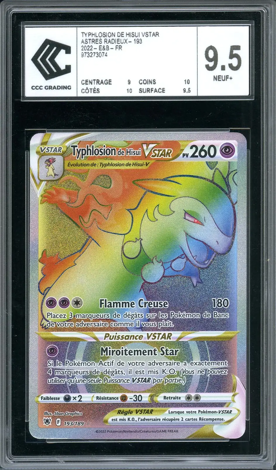 CCC 9.5 Typhlosion de Hisui VStar Rainbow