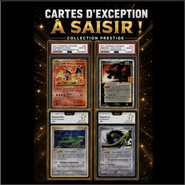 DES CARTES D’EXCEPTION ! RAYQUAZA BLOC EX 25 ANS FULL PSA 10