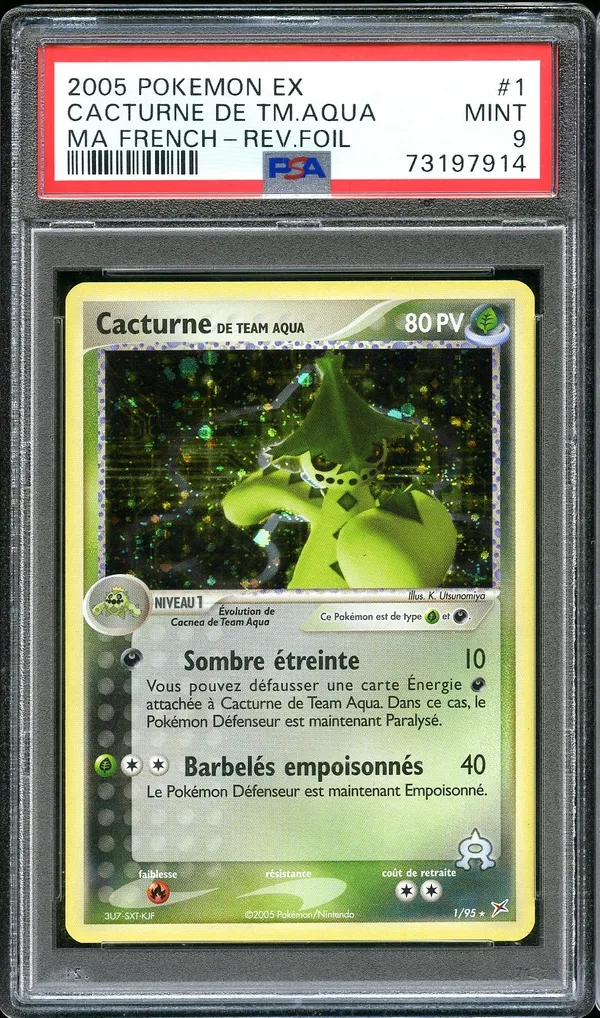 PSA 9 Cacturne de Team Aqua Holo
