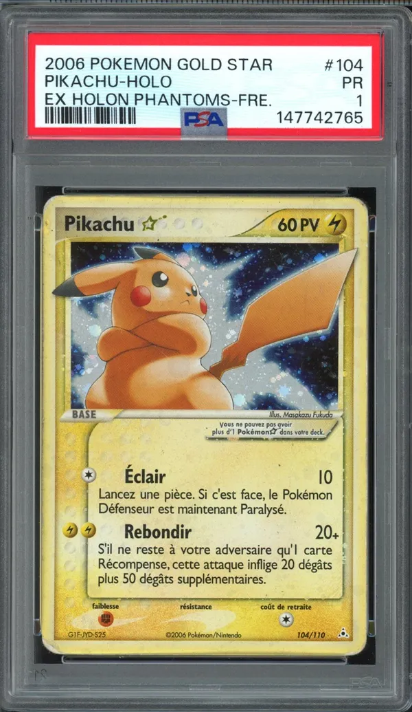 PSA 1 Pikachu Gold Star