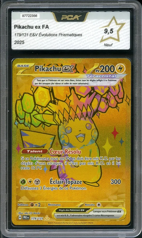 PCA 9.5 Pikachu Ex Gold