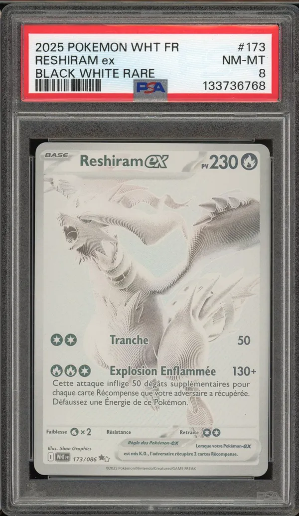 PSA 8 Reshiram Ex