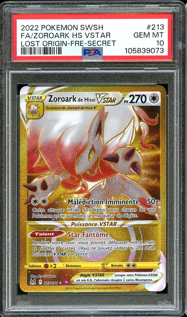 PSA 10 Zoroark de Hisui VStar Gold