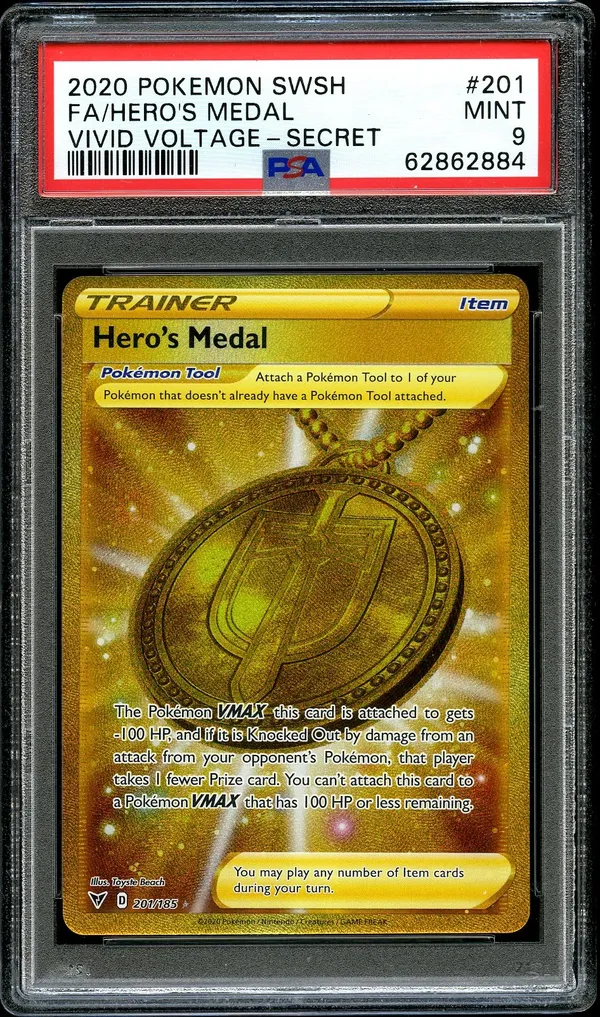 PSA 9 Hero's Medal