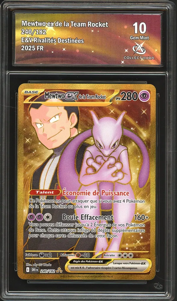 CA 10 Mewtwo Ex de la Team Rocket Gold