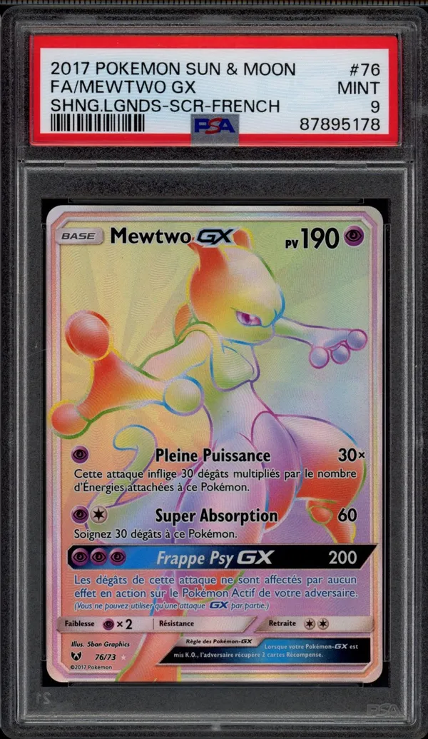 PSA 9 Mewtwo Gx Rainbow