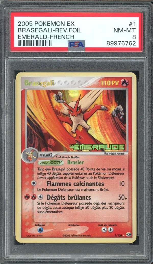 PSA 8 Braségali Holo Reverse