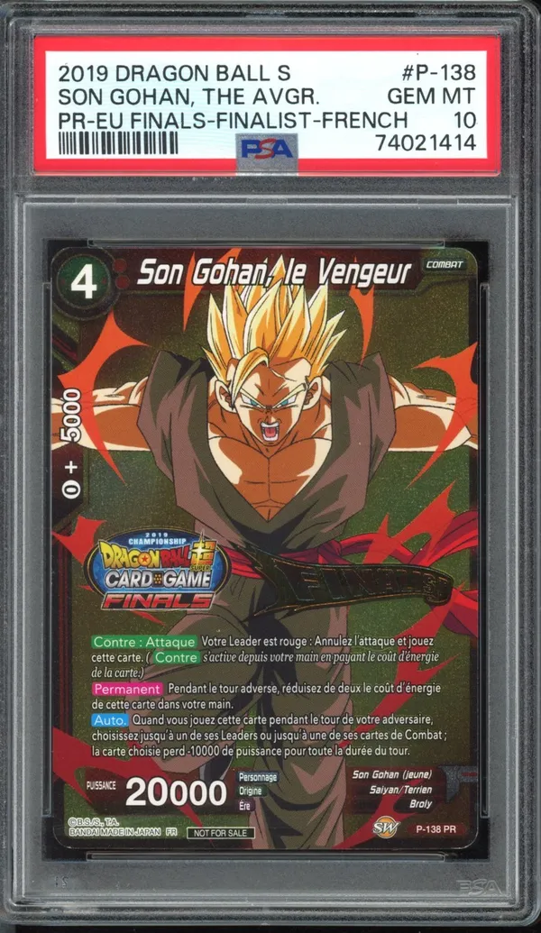 PSA 10 Son Gohan, le Vengeur Prerelease Finalist