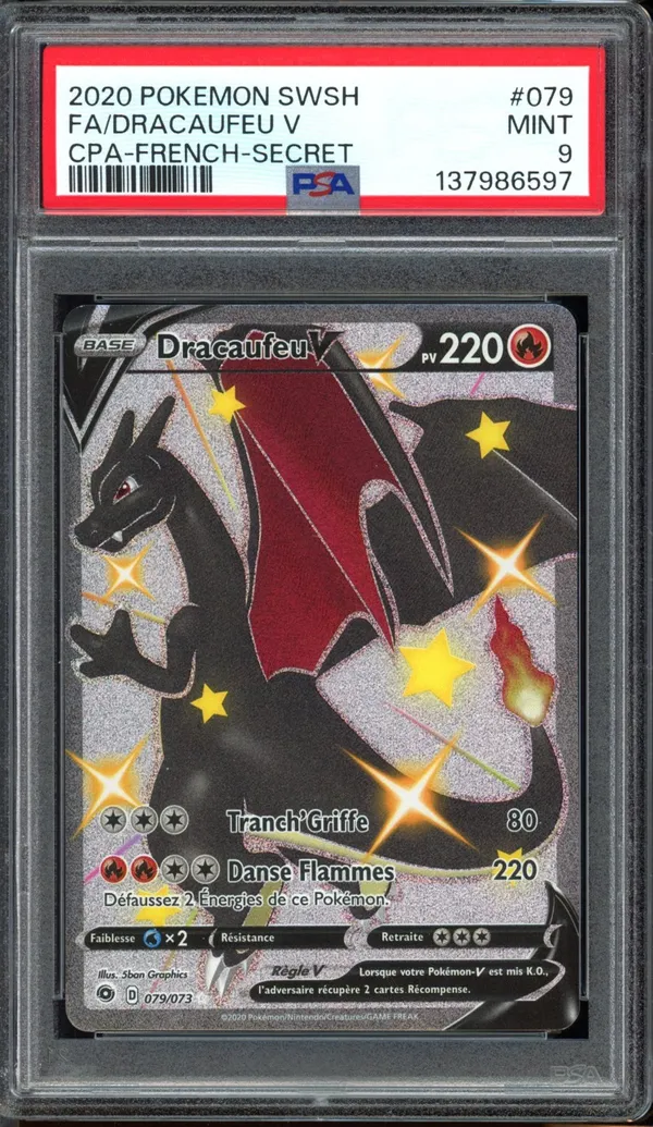 PSA 9 Dracaufeu V Shiny