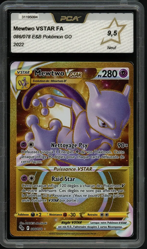 PCA 9.5 Mewtwo VStar Gold