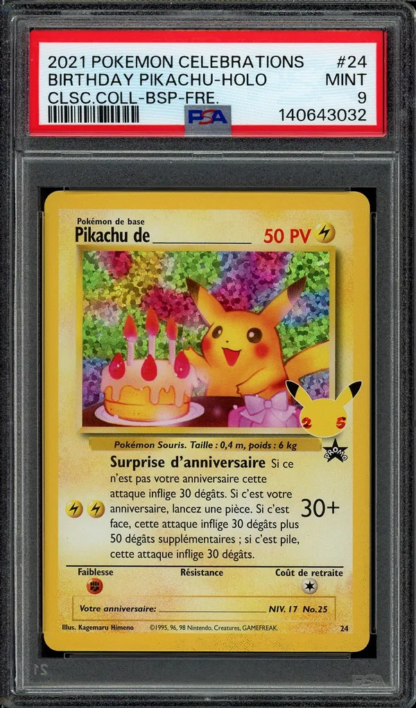 PSA 9 Pikachu de _____ Holo