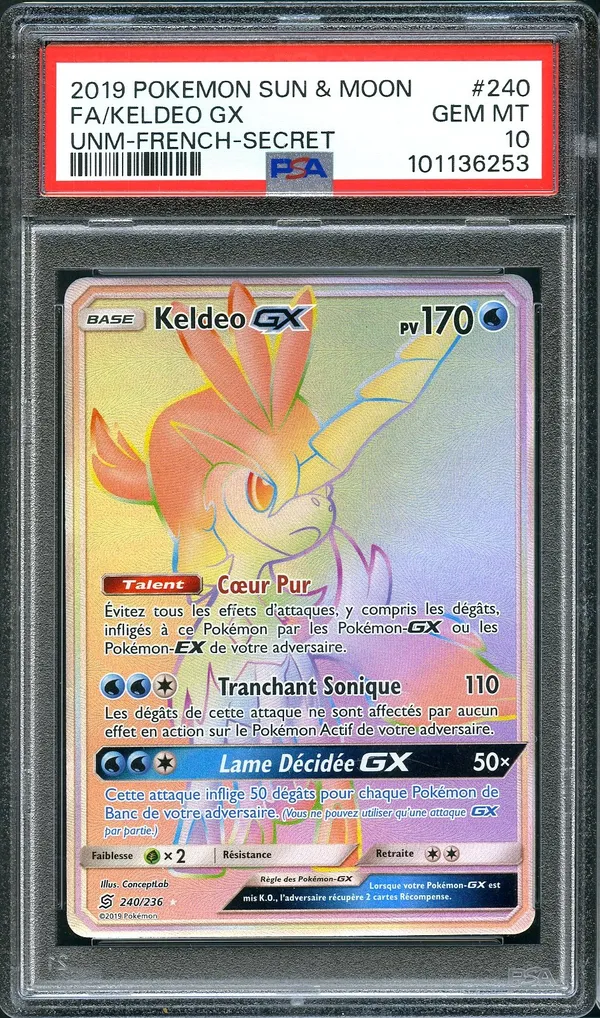 PSA 10 Keldeo Gx Rainbow