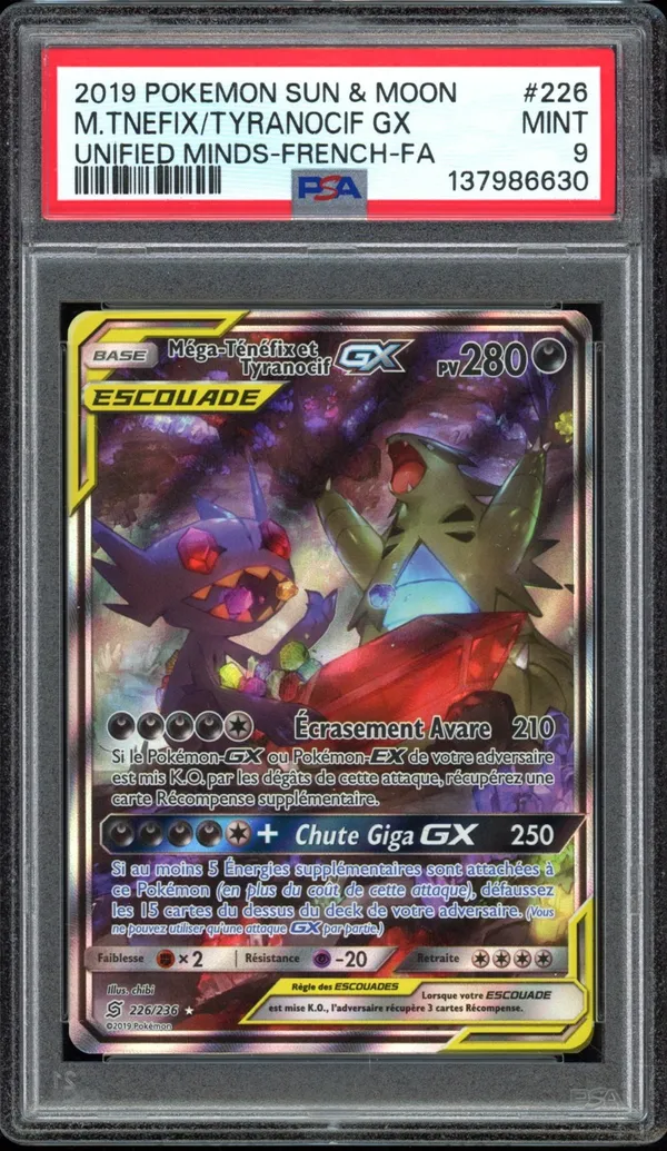 PSA 9 Méga-Ténéfix et Tyranocif Gx