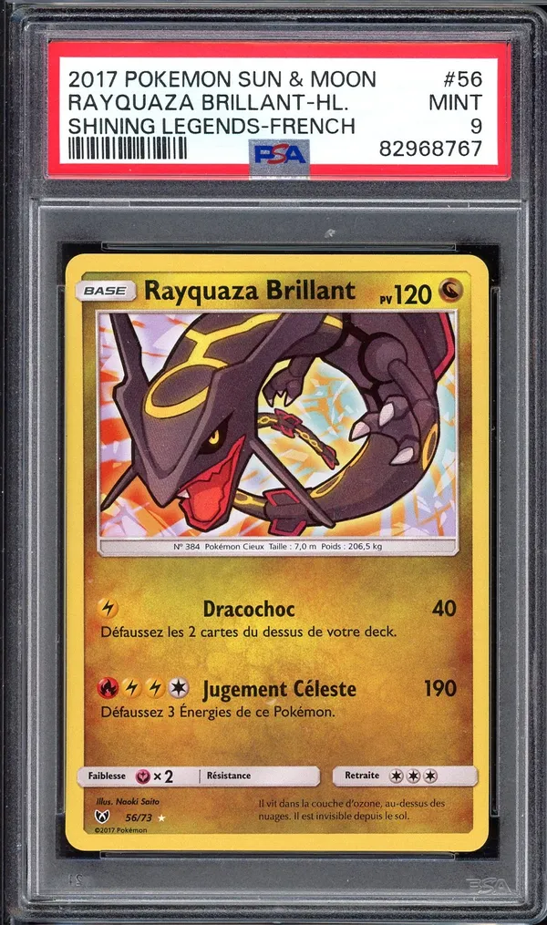 PSA 9 Rayquaza Brillant