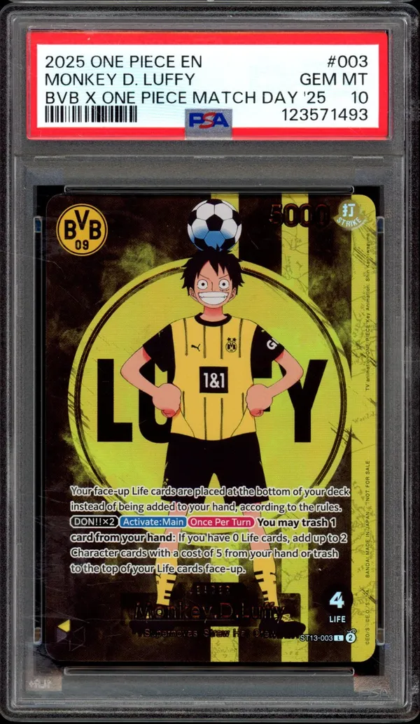 PSA 10 Monkey D. Luffy X Borussia Dortmund