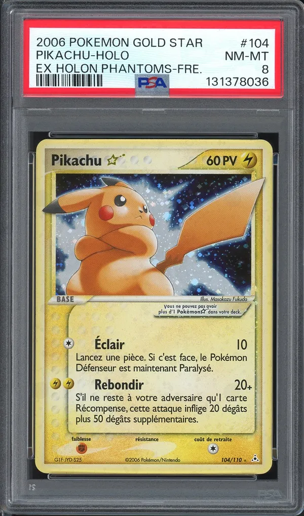 PSA 8 Pikachu Gold Star