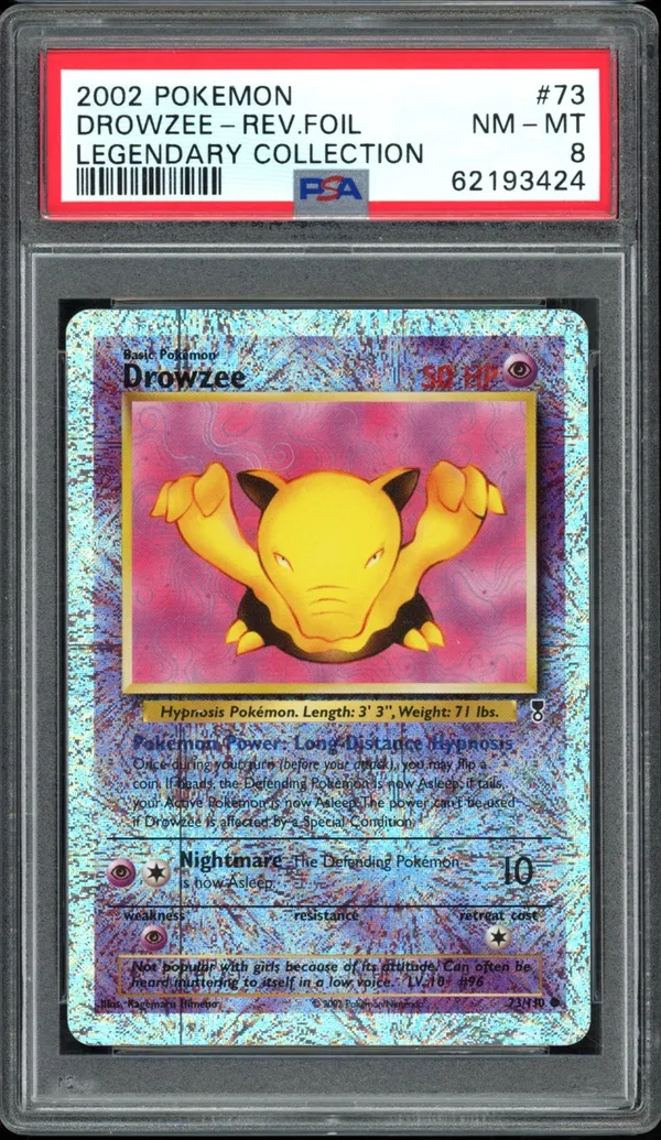 PSA 8 Drowzee Reverse
