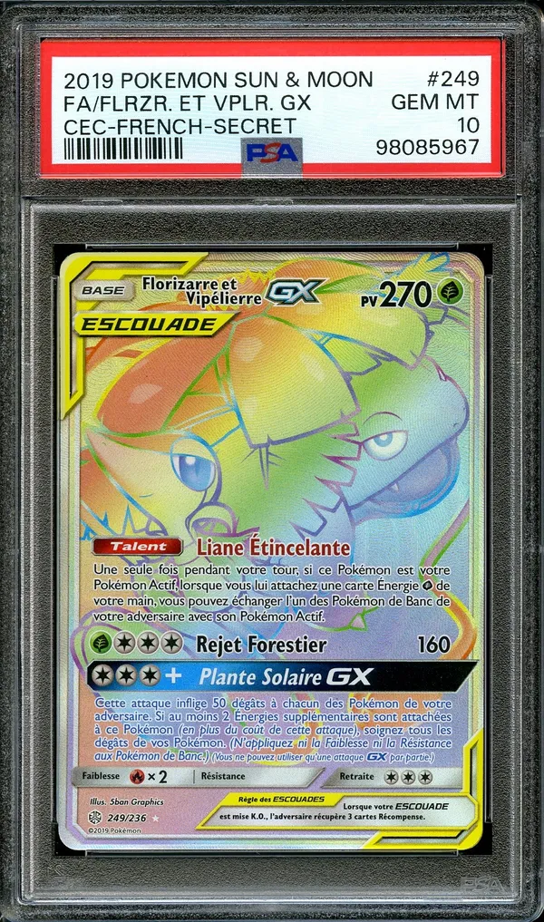 PSA 10 Florizarre et Vipélierre Gx Rainbow