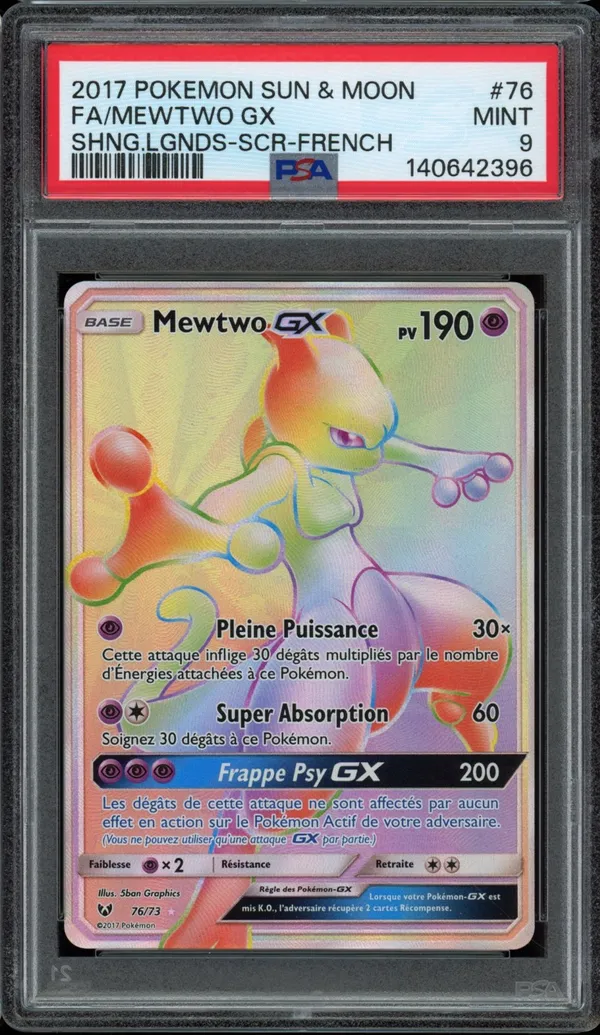 PSA 9 Mewtwo Gx Rainbow