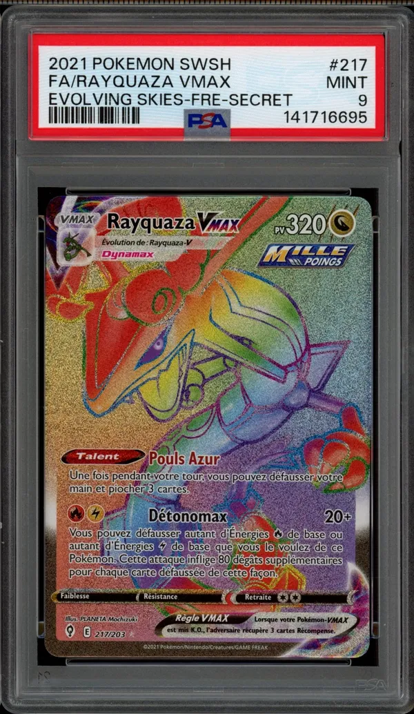 PSA 9 Rayquaza VMax Rainbow