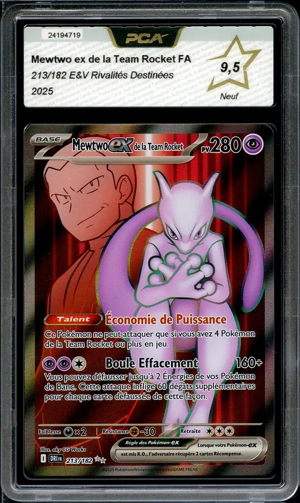 PCA 9.5 Mewtwo Ex de la Team Rocket
