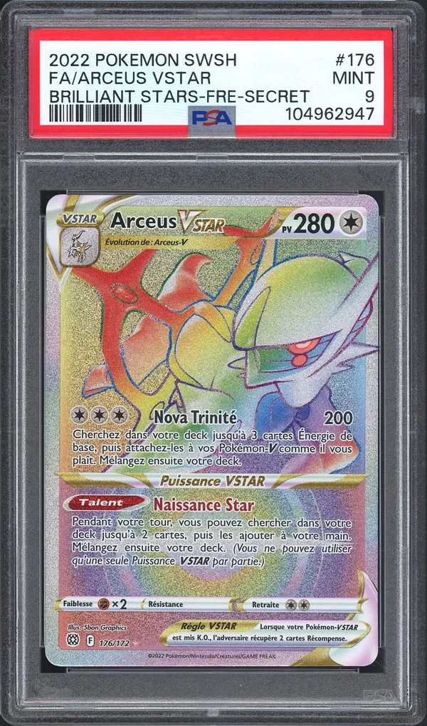 PSA 9 Arceus VStar Rainbow