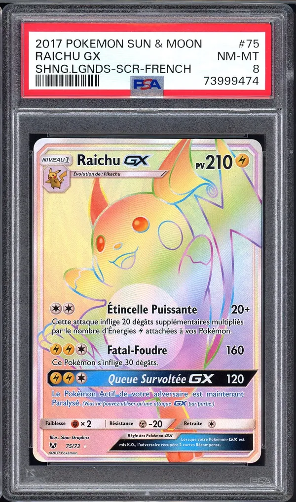 PSA 8 Raichu Gx Rainbow