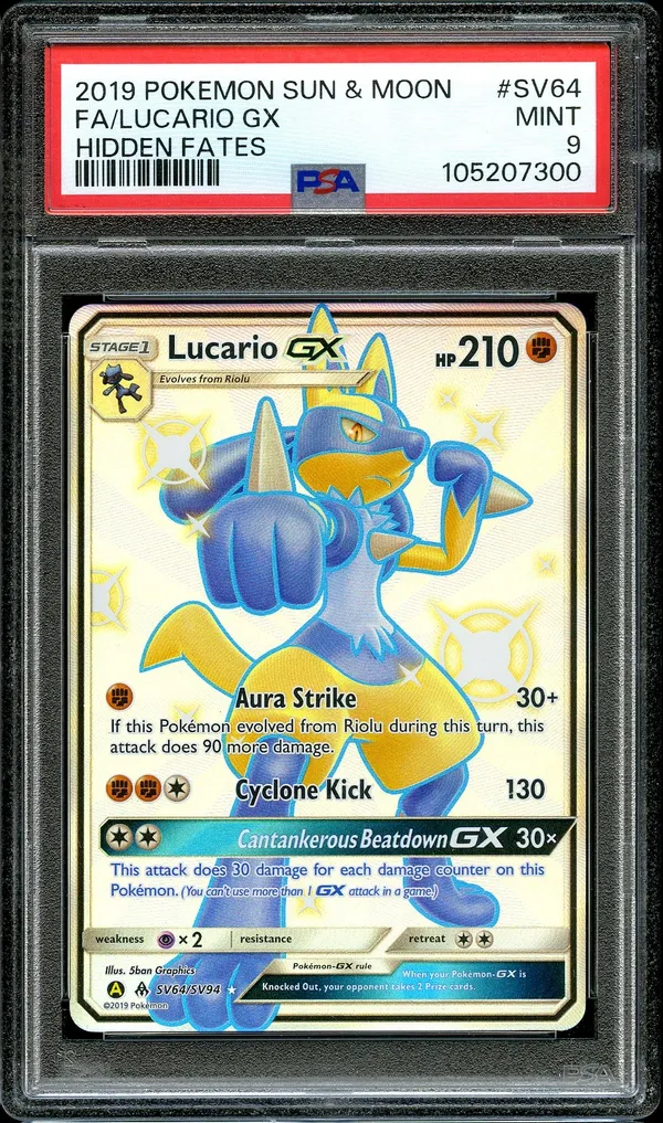 PSA 9 Lucario Gx