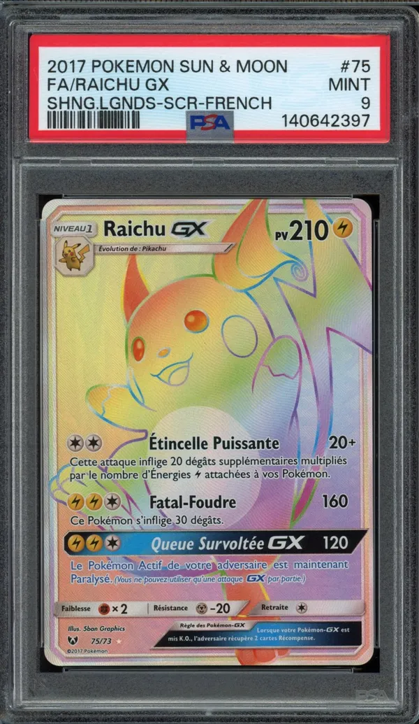 PSA 9 Raichu Gx Rainbow