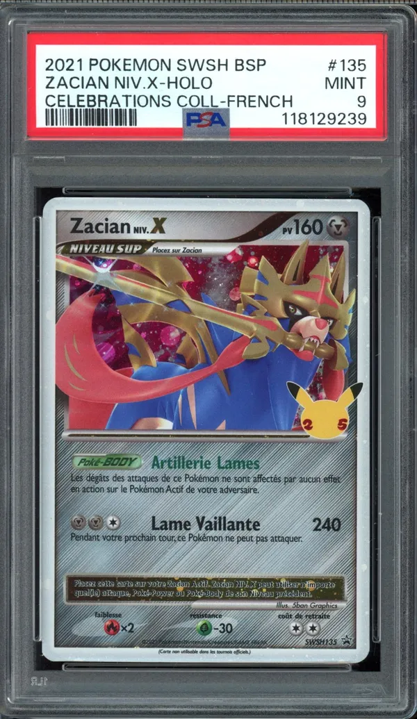 PSA 9 Zacian Niv. X