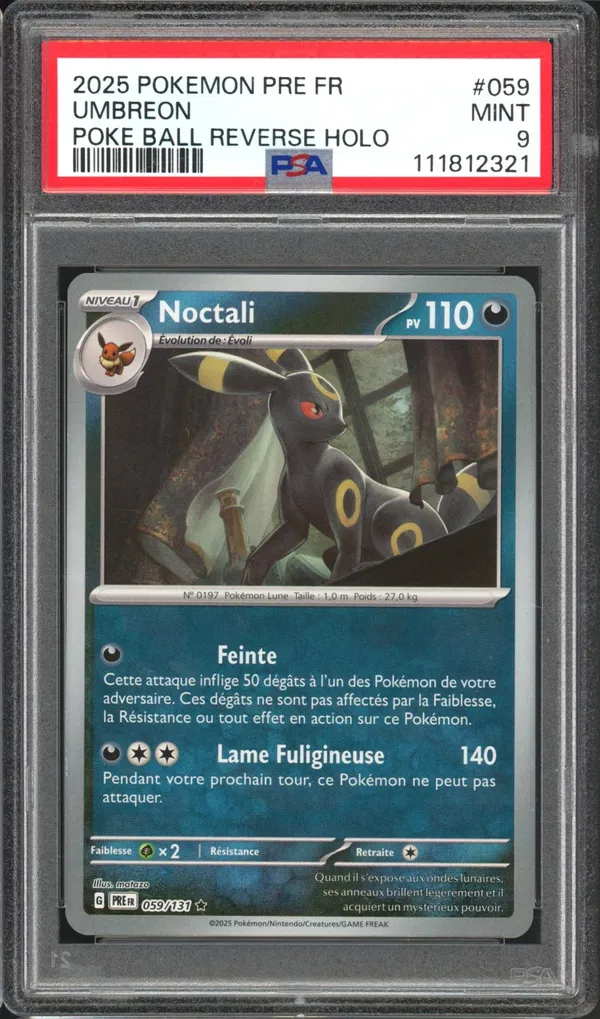 PSA 9 Noctali Reverse Pokeball