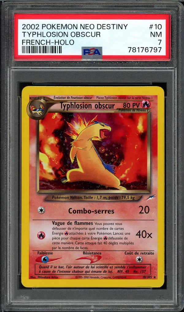 PSA 7 Typhlosion Obscur Holo