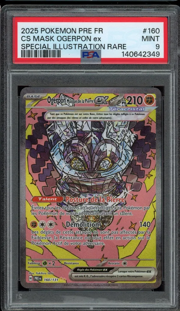 PSA 9 Ogerpon Masque de la Pierre Ex
