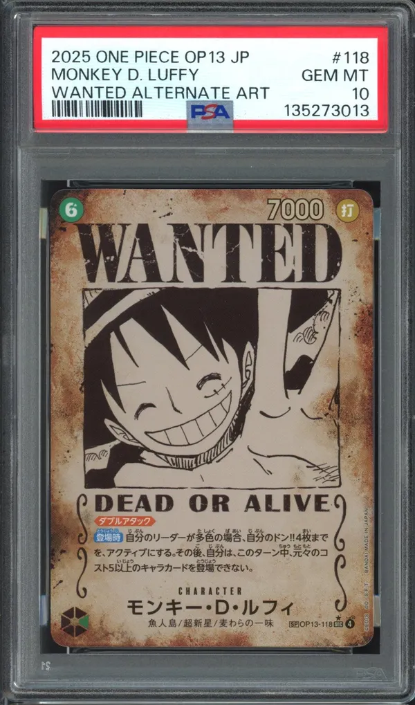 PSA 10 Monkey D. Luffy