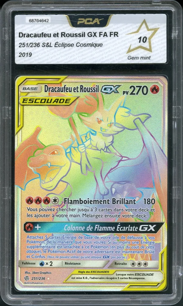 PCA 10 Dracaufeu et Roussil Gx Rainbow