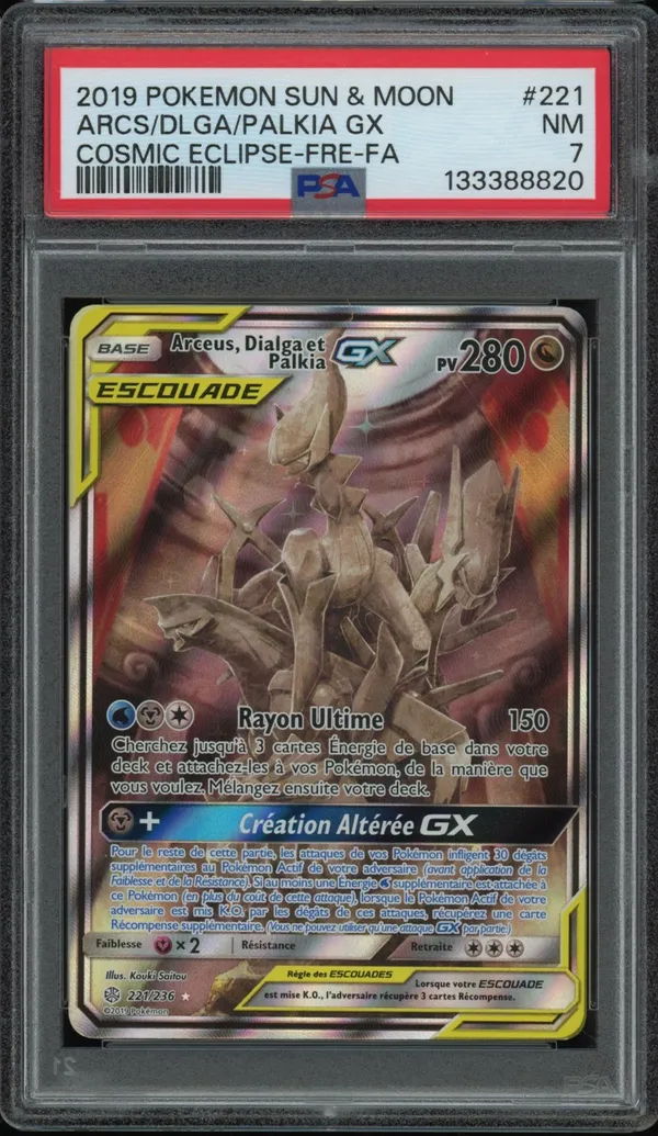 PSA 7 Arceus, Dialga et Palkia Gx