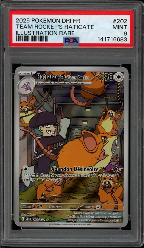 PSA 9 Rattatac de la Team Rocket