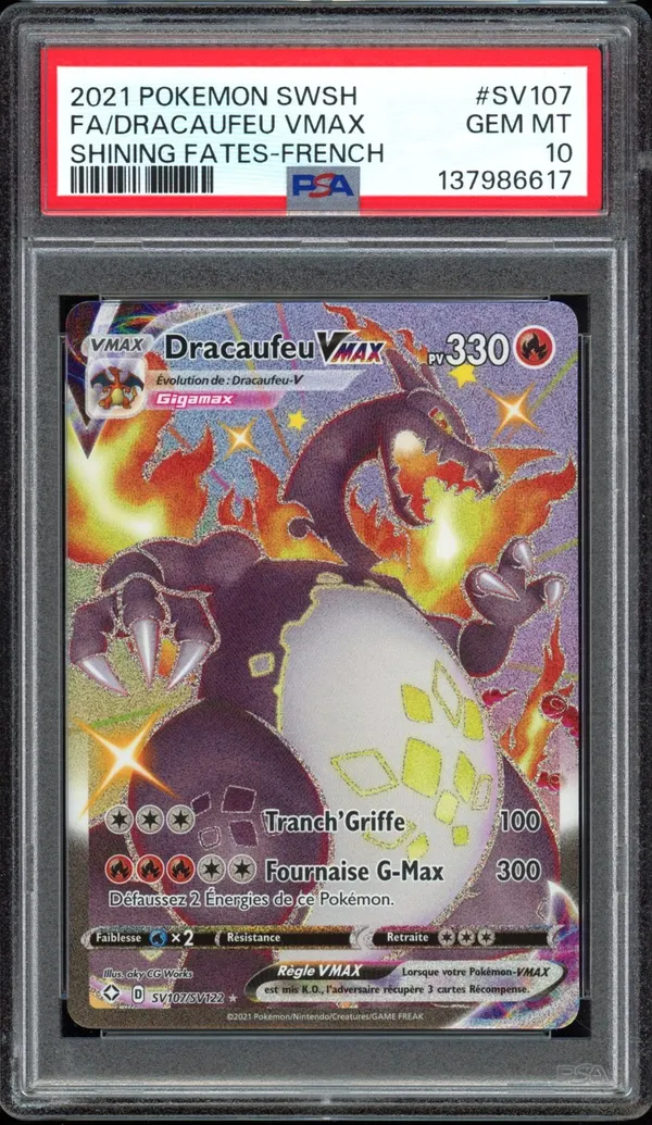 PSA 10 Dracaufeu VMax Shiny