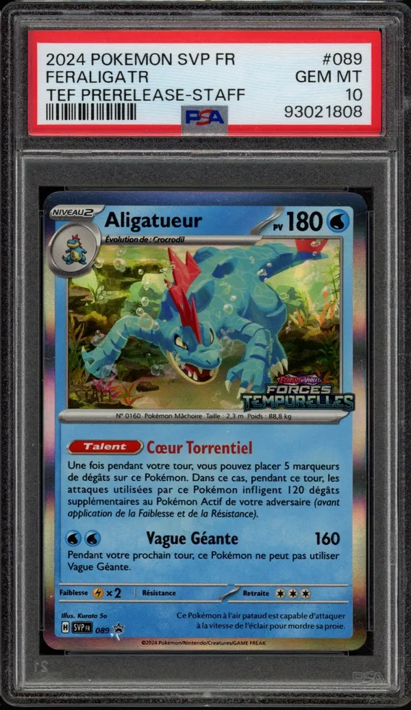 PSA 10 Aligatueur Prerelease Staff