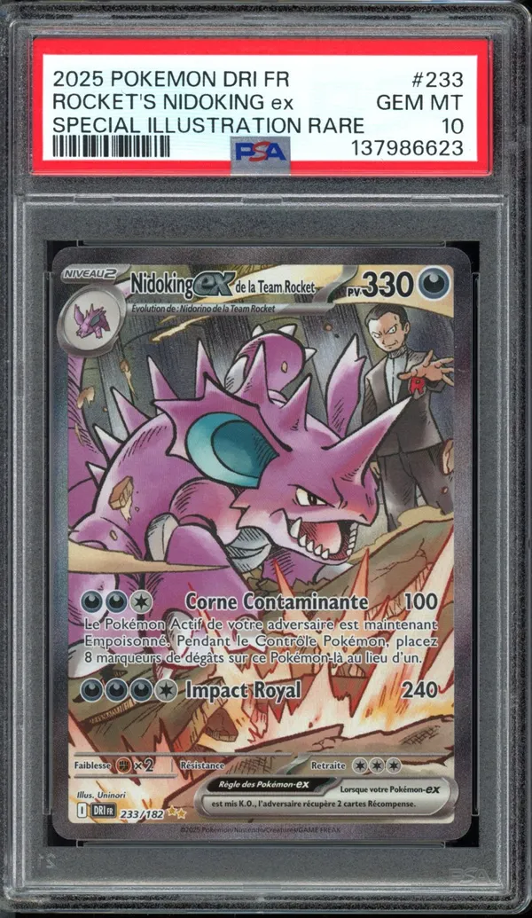 PSA 10 Nidoking Ex de la Team Rocket