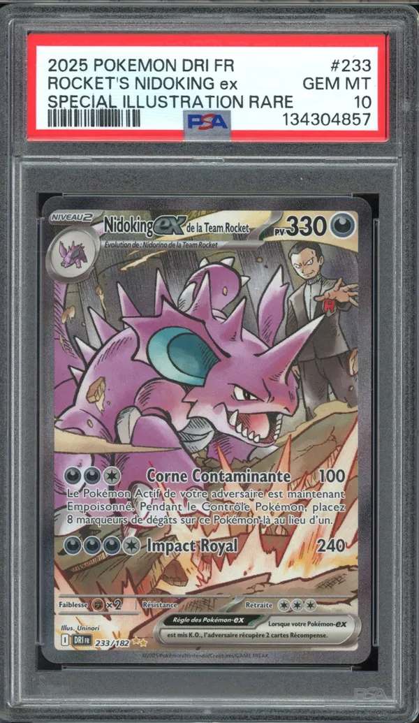 PSA 10 Nidoking Ex de la Team Rocket