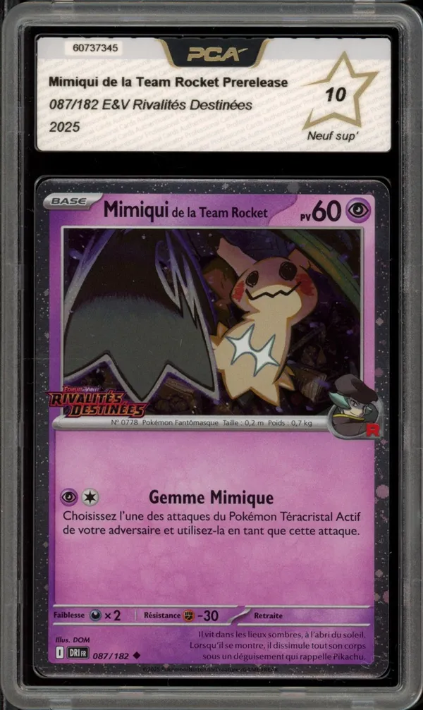 PCA 10 Mimiqui de la Team Rocket Holo Stamp
