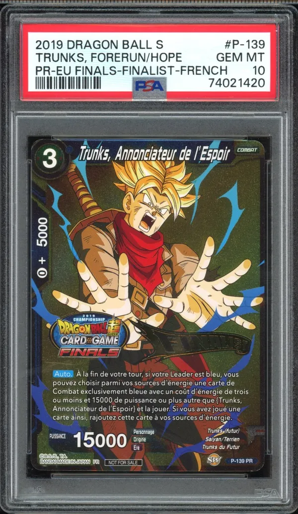 PSA 10 Trunks, Annonciateur de l'Espoir Prerelease Finalist