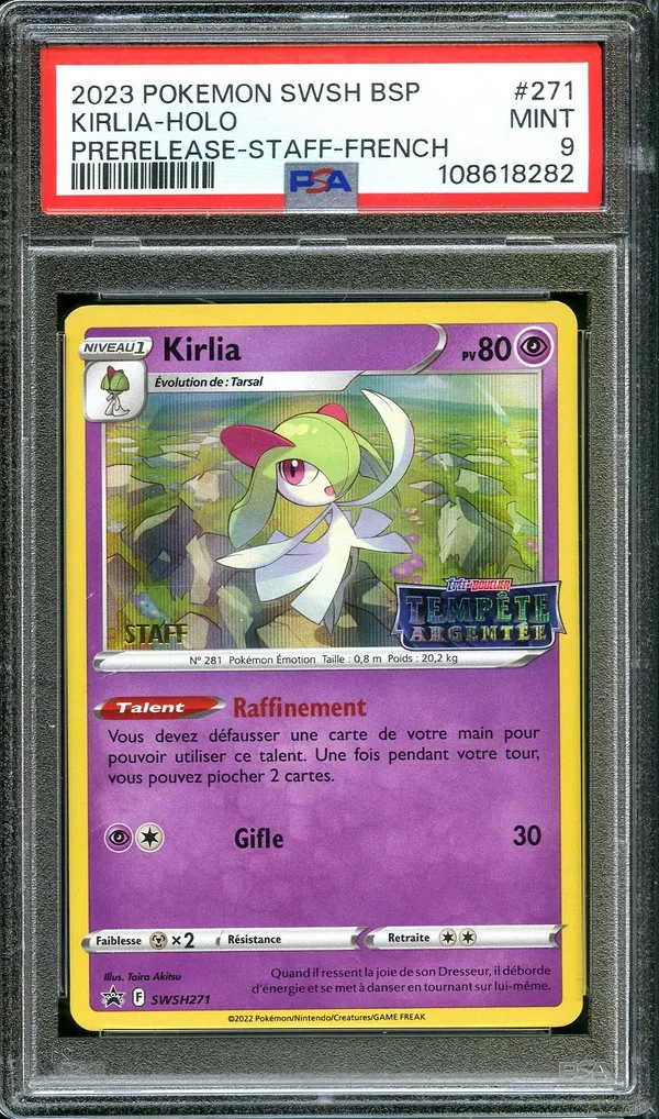 PSA 9 Kirlia Prerelease Staff