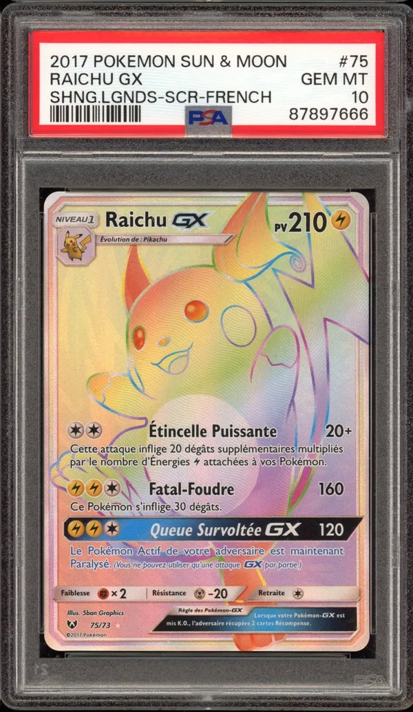 PSA 10 Raichu Gx Rainbow